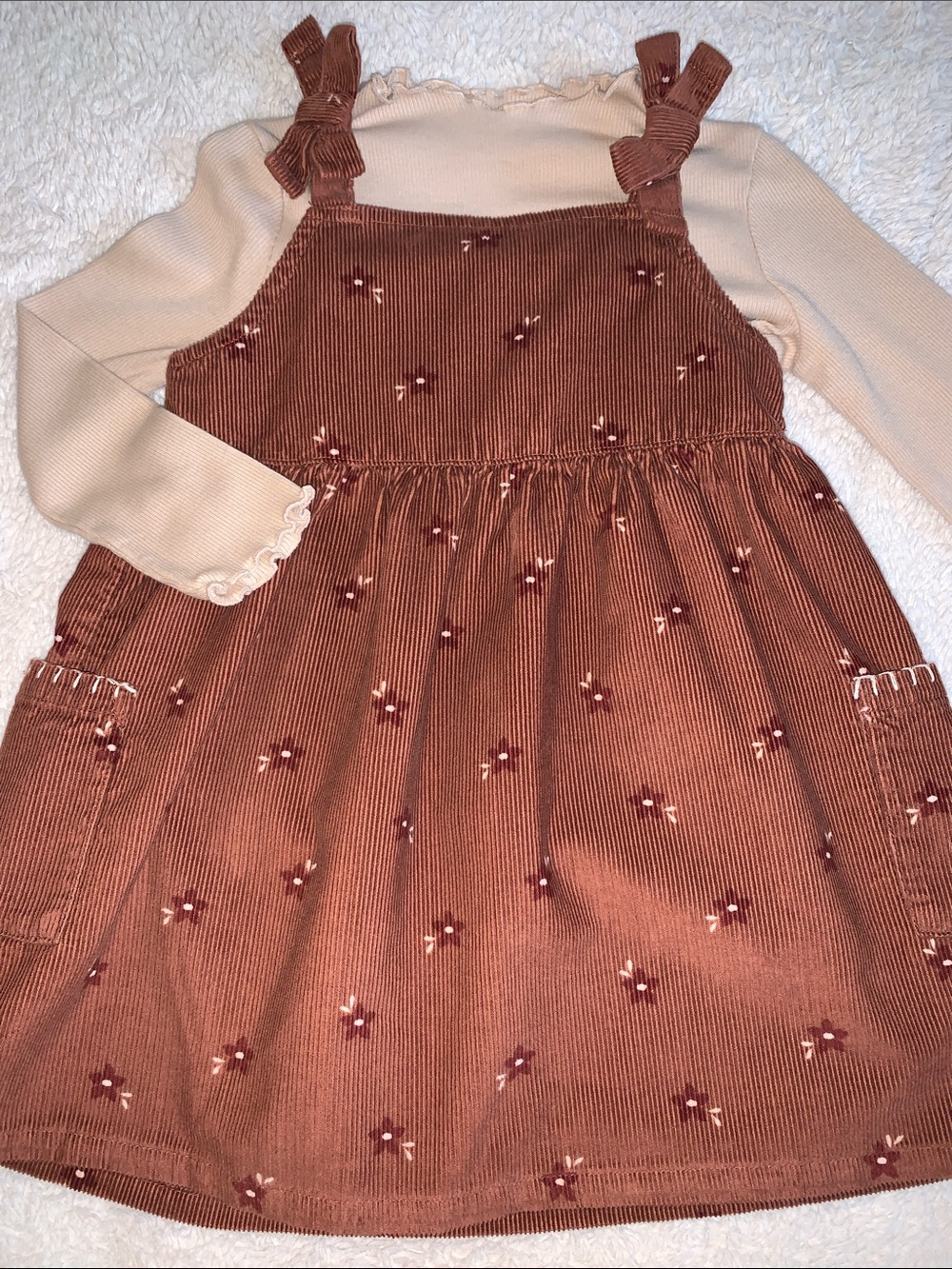 Little Co. Brown Corduroy Dress Set 2T by Lauren Conrad EUC